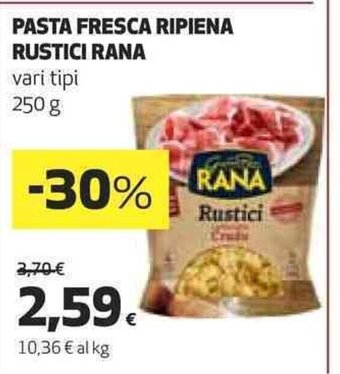 Coop PASTA FRESCA RIPIENA RUSTICI RANA vari tipi 250 g offerta