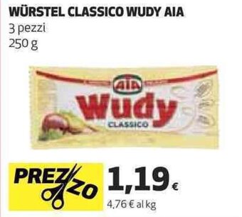 Coop WÜRSTEL CLASSICO WUDY AIA 3 pezzi 250 g offerta