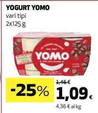 Coop YOGURT YOMO vari tipi 2x125g offerta