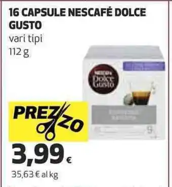 Coop 16 CAPSULE NESCAFÉ DOLCE GUSTO vari tipi 112 g offerta