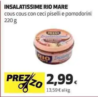 Coop INSALATISSIME RIO MARE cous cous con ceci piselli e pomodorini 220 g offerta