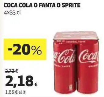 Coop COCA COLA O FANTA O SPRITE 4x33 cl offerta
