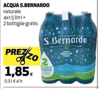 Coop ACQUA S.BERNARDO naturale 4x1.5 litri + 2 bottiglie gratis offerta