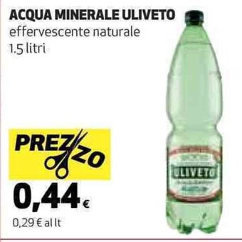 Coop ACQUA MINERALE ULIVETO effervescente naturale 1.5 litri offerta