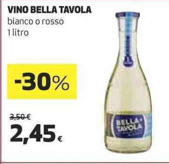 Coop VINO BELLA TAVOLA bianco o rosso 1 litro offerta