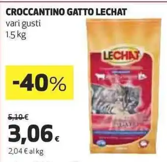 Coop CROCCANTINO GATTO LECHAT vari gusti 1.5 kg offerta