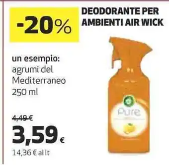 Coop DEODORANTE PER AMBIENTI AIR WICK 250 ml offerta