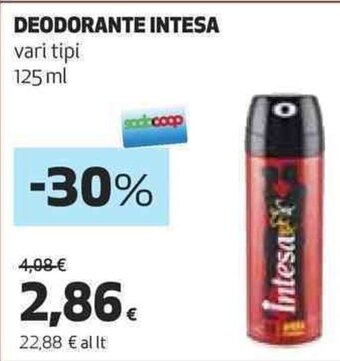 Coop DEODORANTE INTESA vari tipi 125 ml offerta