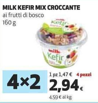 Coop MILK KEFIR MIX CROCCANTE ai frutti di bosco 160 g offerta