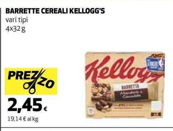 Coop BARRETTE CEREALI KELLOGG'S vari tipi 4x32 g offerta
