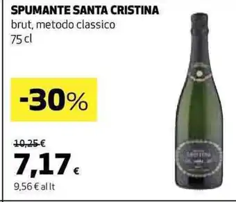 Coop SPUMANTE SANTA CRISTINA brut, metodo classico 75 cl offerta
