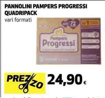 Coop PANNOLINI PAMPERS PROGRESSI QUADRIPACK vari formati offerta