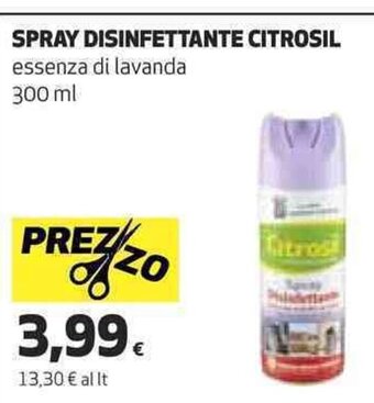 Coop SPRAY DISINFETTANTE CITROSIL essenza di lavanda 300 ml offerta