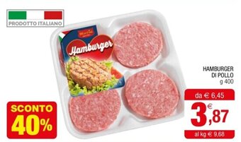 Gran mercato HAMBURGER DI POLLO g 400 offerta