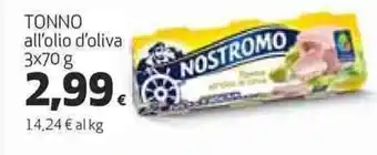 Coop TONNO all'olio d'oliva 3x70 g offerta