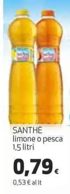 Coop SANTHE limone o pesca 1,5 litri offerta