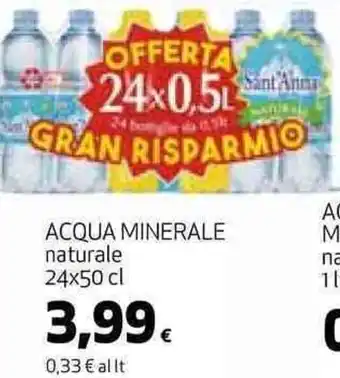 Coop ACQUA MINERALE naturale 24x50 cl offerta