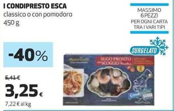 Coop I CONDIPRESTO ESCA classico o con pomodoro 450 g offerta