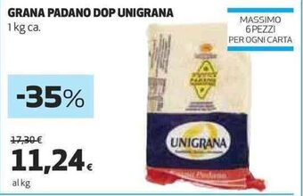 Coop GRANA PADANO DOP UNIGRANA 1 kg ca. offerta