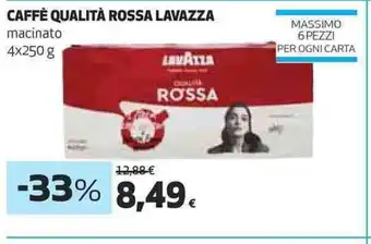Coop CAFFÈ QUALITÀ ROSSA LAVAZZA macinato 4x 250 g offerta