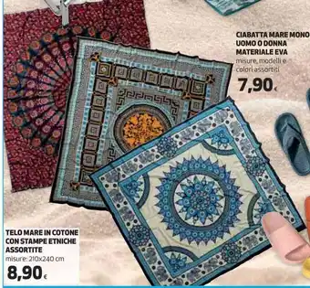 Coop TELO MARE IN COTONE CON STAMPE ETNICHE ASSORTITE misure: 210x240 cm offerta