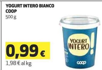Coop YOGURT INTERO BIANCO COOP 500 g offerta