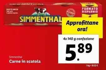 Lidl Simmenthal Carne in scatola 4x 140 g offerta