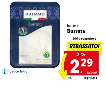 Lidl ITALIAMO Burrata 200 g offerta