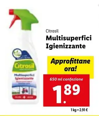 Lidl Citrosil Multisuperfici Igienizzante 650 ml offerta