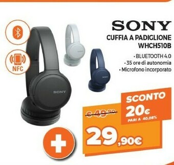 Expert Sony WH-CH510 Cuffia Padiglione Auricolare Blu offerta