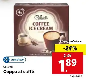 Lidl Gelatelli Coppa al caffè 4x70g offerta