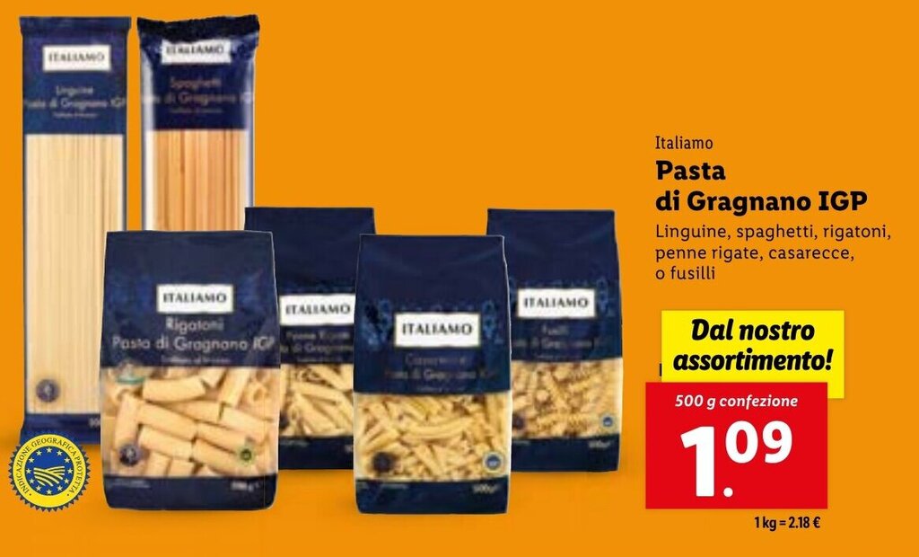 Italiamo Pasta di Gragnano IGP Linguine, spaghetti, rigatoni, penne