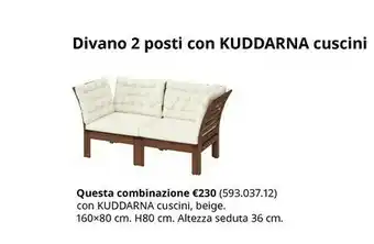 IKEA Divano 2 Posti Con Kuddarna Cuscini offerta