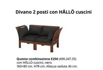 IKEA Divano 2 Posti Con Hàllò Cuscini offerta