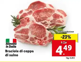 Lidl Allevato in Italia Braciole di coppa di suino 700g offerta
