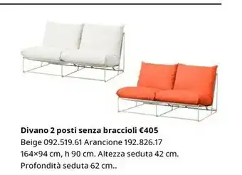 Divano 2 Posti Senza Braccioli