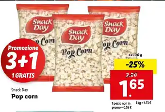 Lidl Snack Day Pop corn 4x 100g offerta