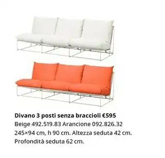 IKEA Divano 3 Posti Senza Braccioli offerta