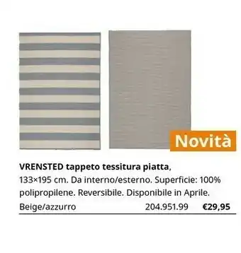 IKEA Vrensted Tappeto Tessitura Piatta offerta