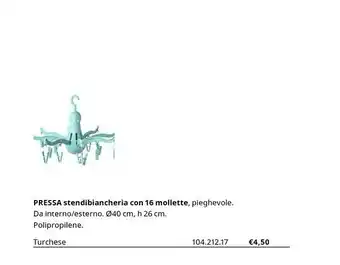 IKEA Pressa Stendibiancheria Con 16 Mollette offerta