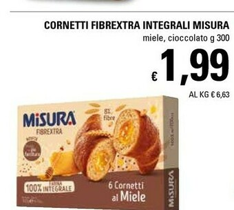 Basko Misura Fibrextra Cornetti Al Miele 300 G(ml) offerta
