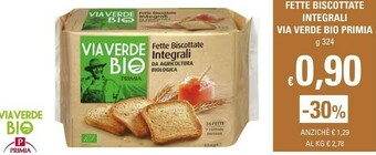 Basko Primia Fette Biscottate Integrali ViaVerde Bio 324 G(ml) offerta