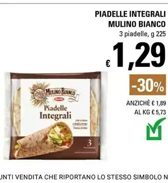 Basko Mulino Bianco Piadelle Integrali 225 G(ml) offerta
