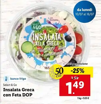 Lidl Select & Go Insalata Greca con Feta DOP 165 g offerta