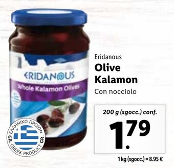 Lidl Eridanous Olive Kalamon Con nocciolo 200 g (sgocc.) conf. offerta