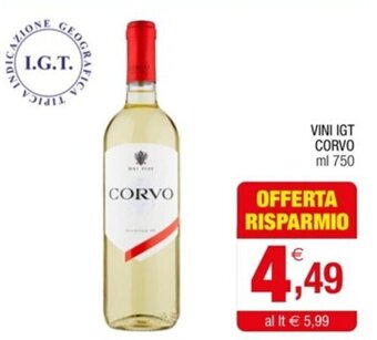 Gran mercato VINI IGT CORVO ml 750 offerta