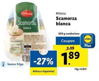 Lidl Milbona Scamorza bianca 300 g offerta