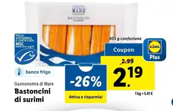 Lidl Gastronomia di Mare Bastoncini di surimi 405 g offerta