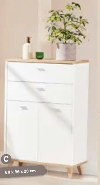 Lidl LIVARNO home Mobiletto da bagno con 2 ante e 2 cassetti Ripiano regolabile in altezza 60x96x28 cm offerta
