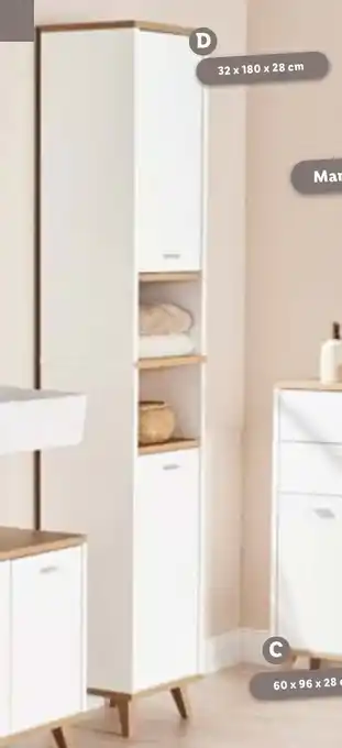 Lidl LIVARNO home Armadietto a colonna per bagno 32x180x25 cm offerta